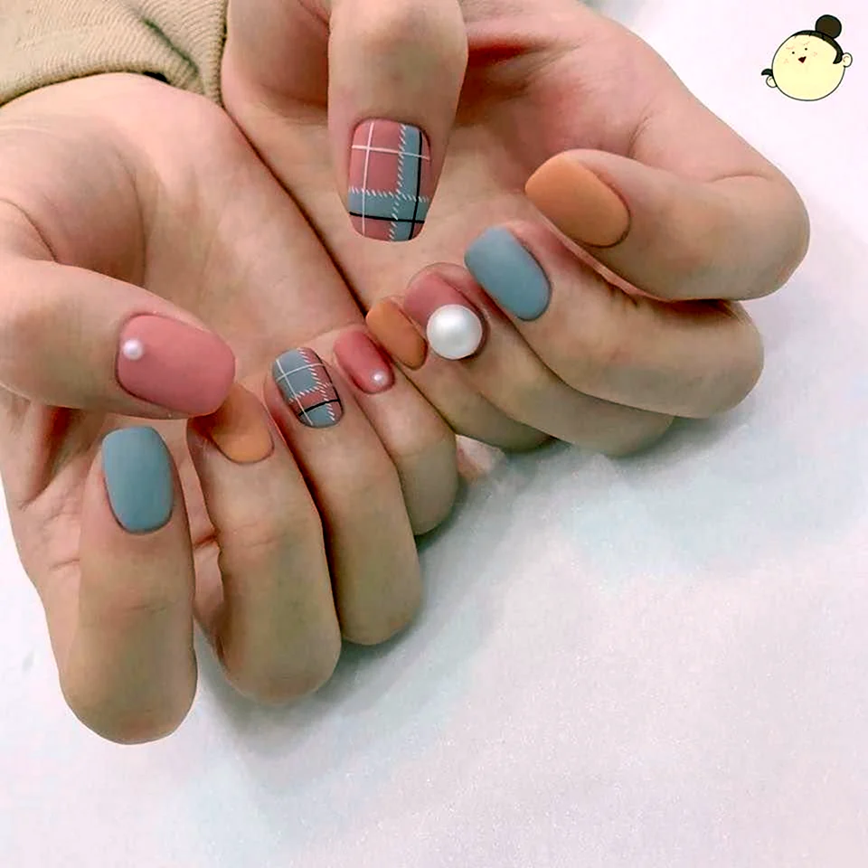Маникюр на короткие ногти Корея