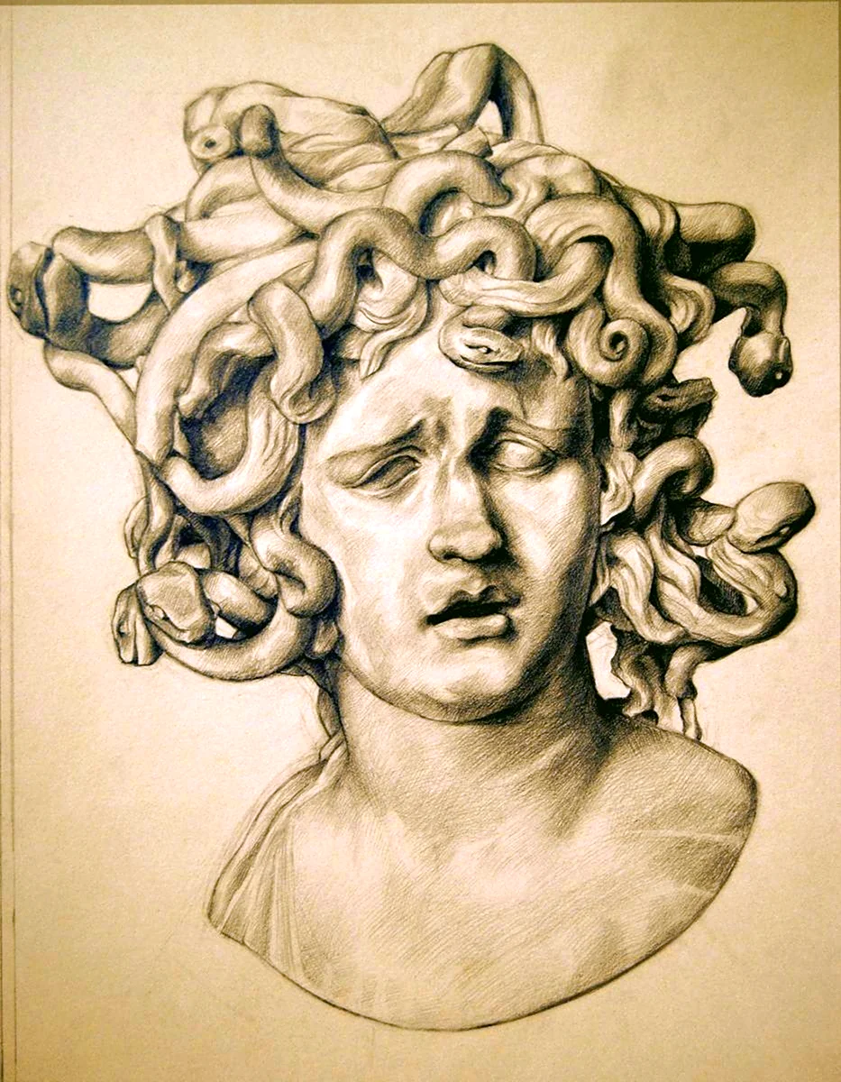Медуза Горгона картина Микеланджело