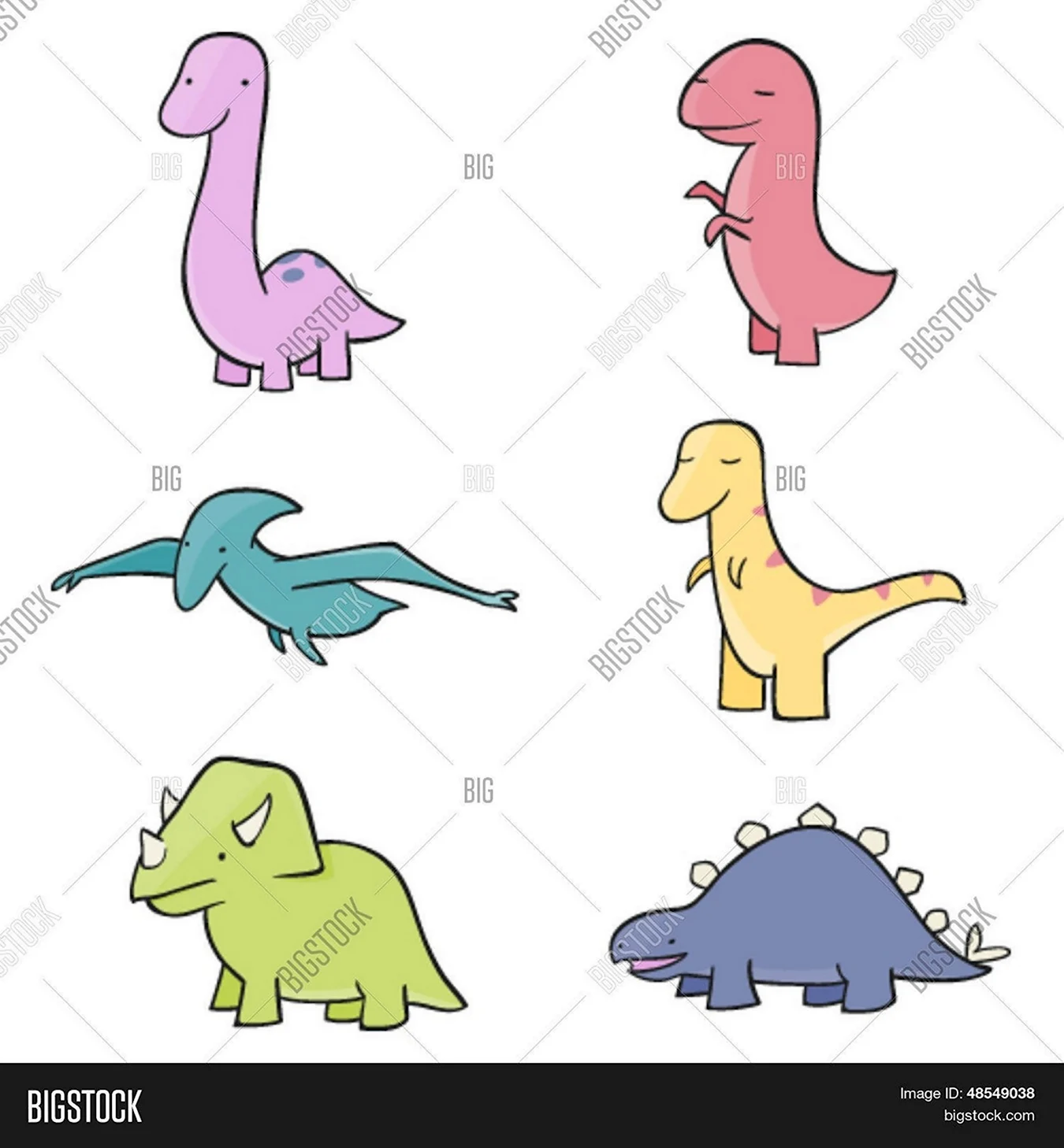 Милые Динозаврики для срисовки