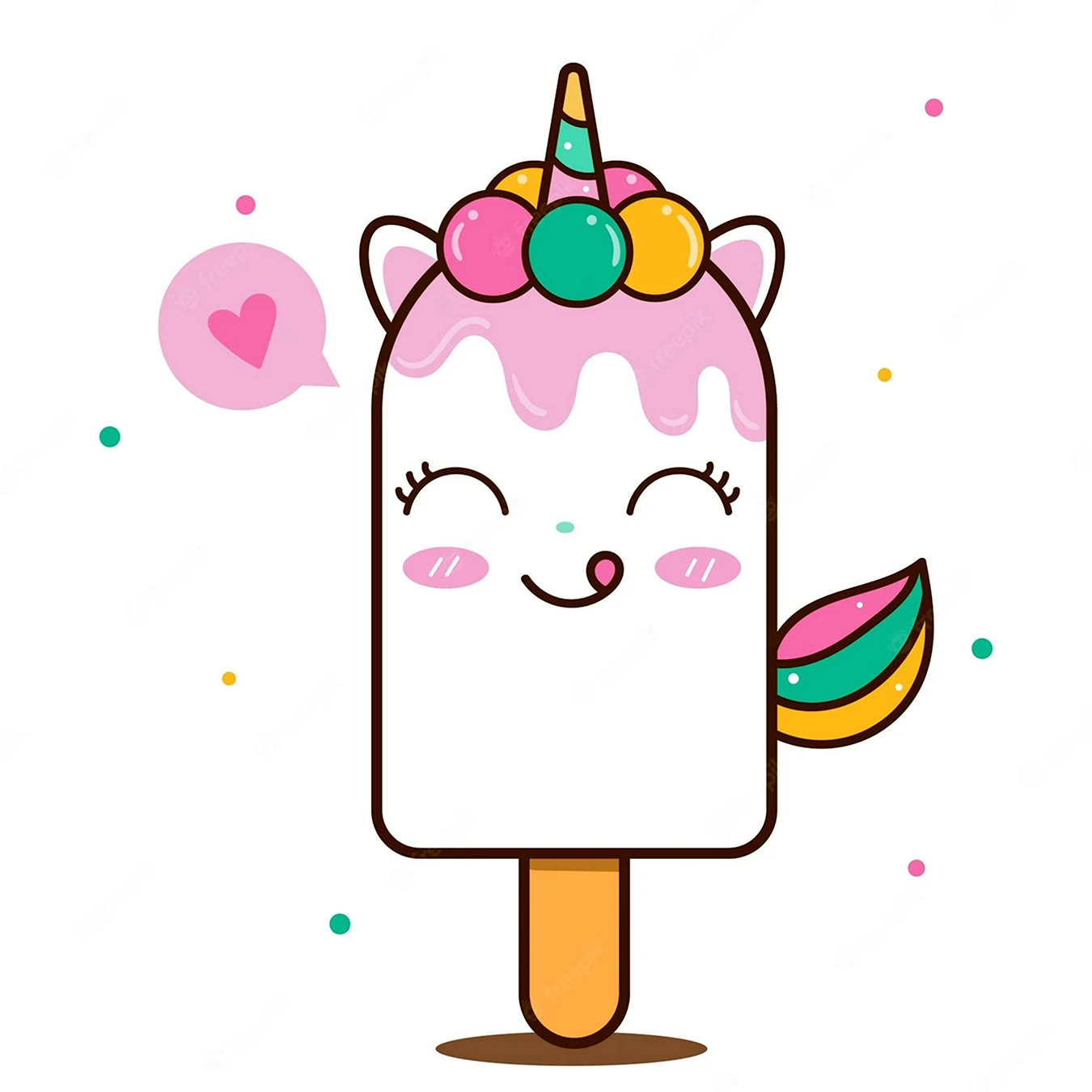 Милый Единорог мороженое