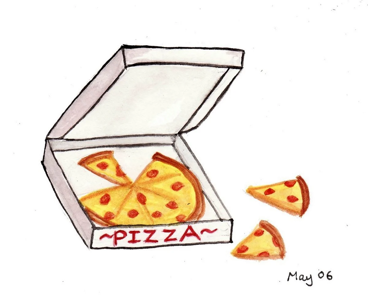 Мини рисунки для срисовки пицца