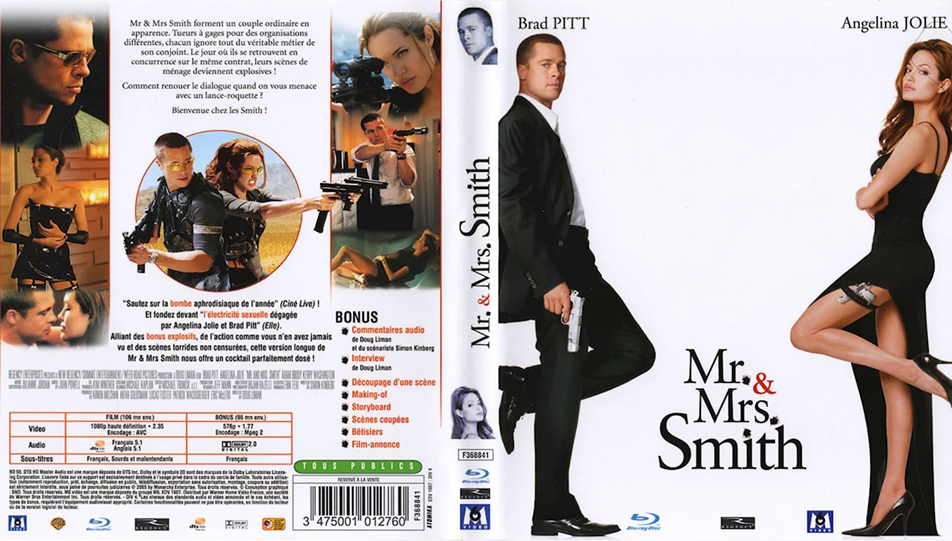 Mr Mrs Smith 2005 DVD Cover