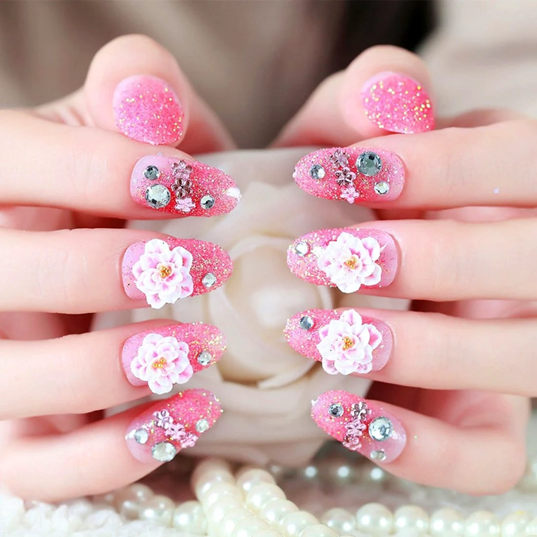 Накладные ногти розовые