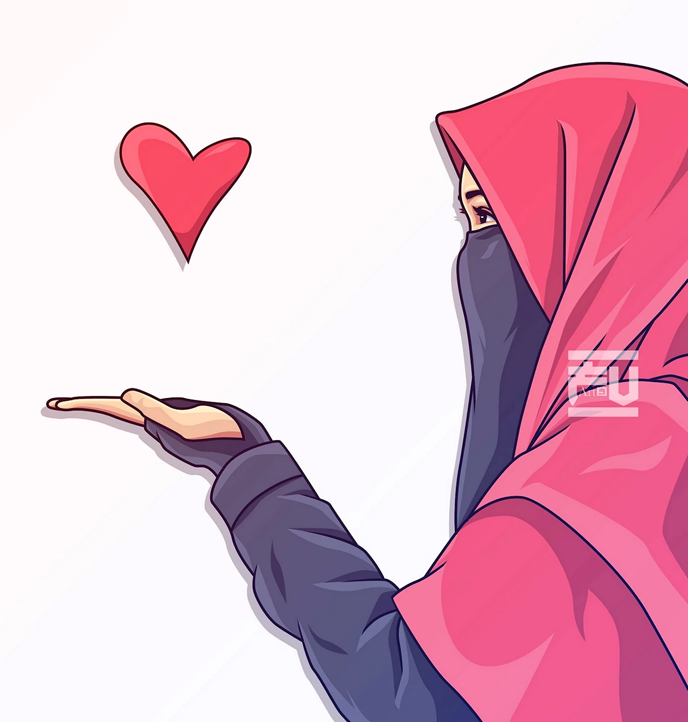 Нарисовать девушку в хиджабе