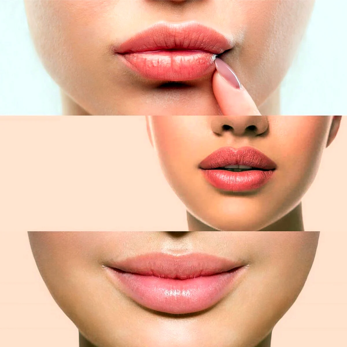 Нюдовый макияж губ