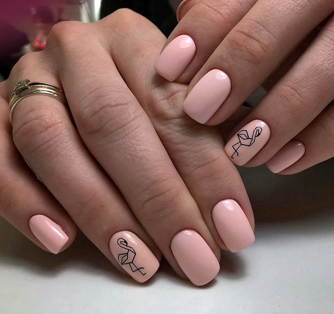 Ногти бежево розовые