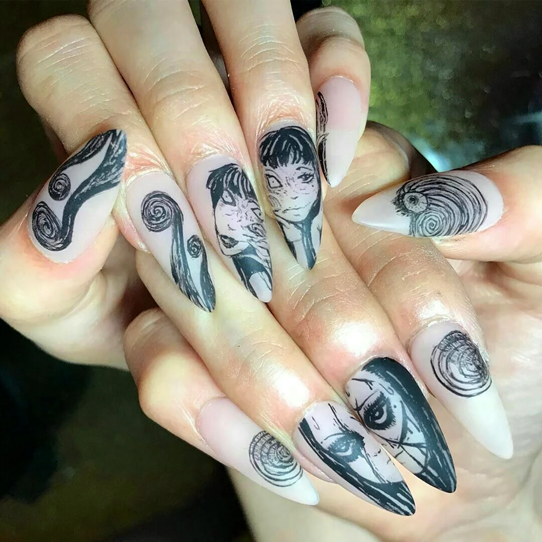 Ногти в стиле тату