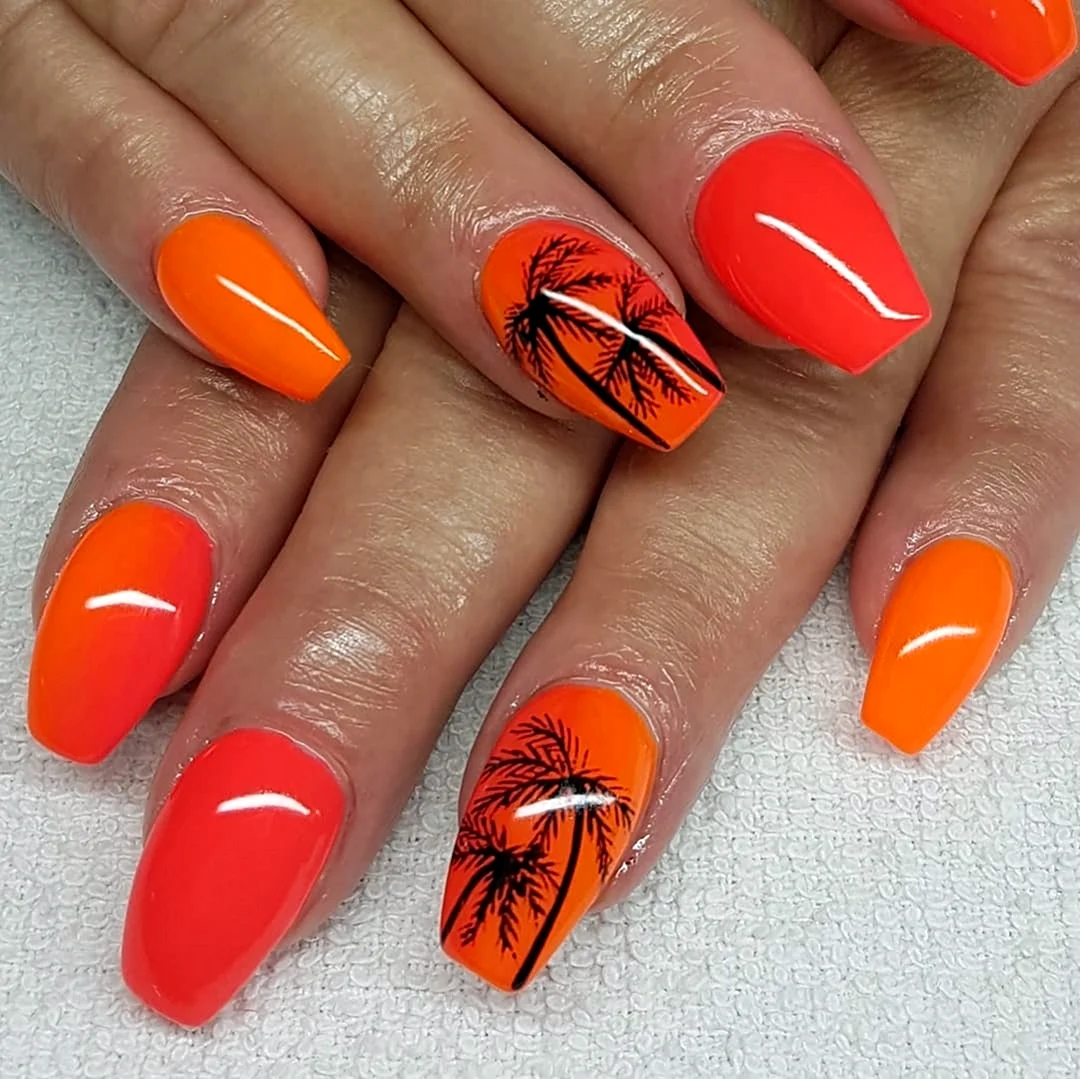 Оранжевые ногти