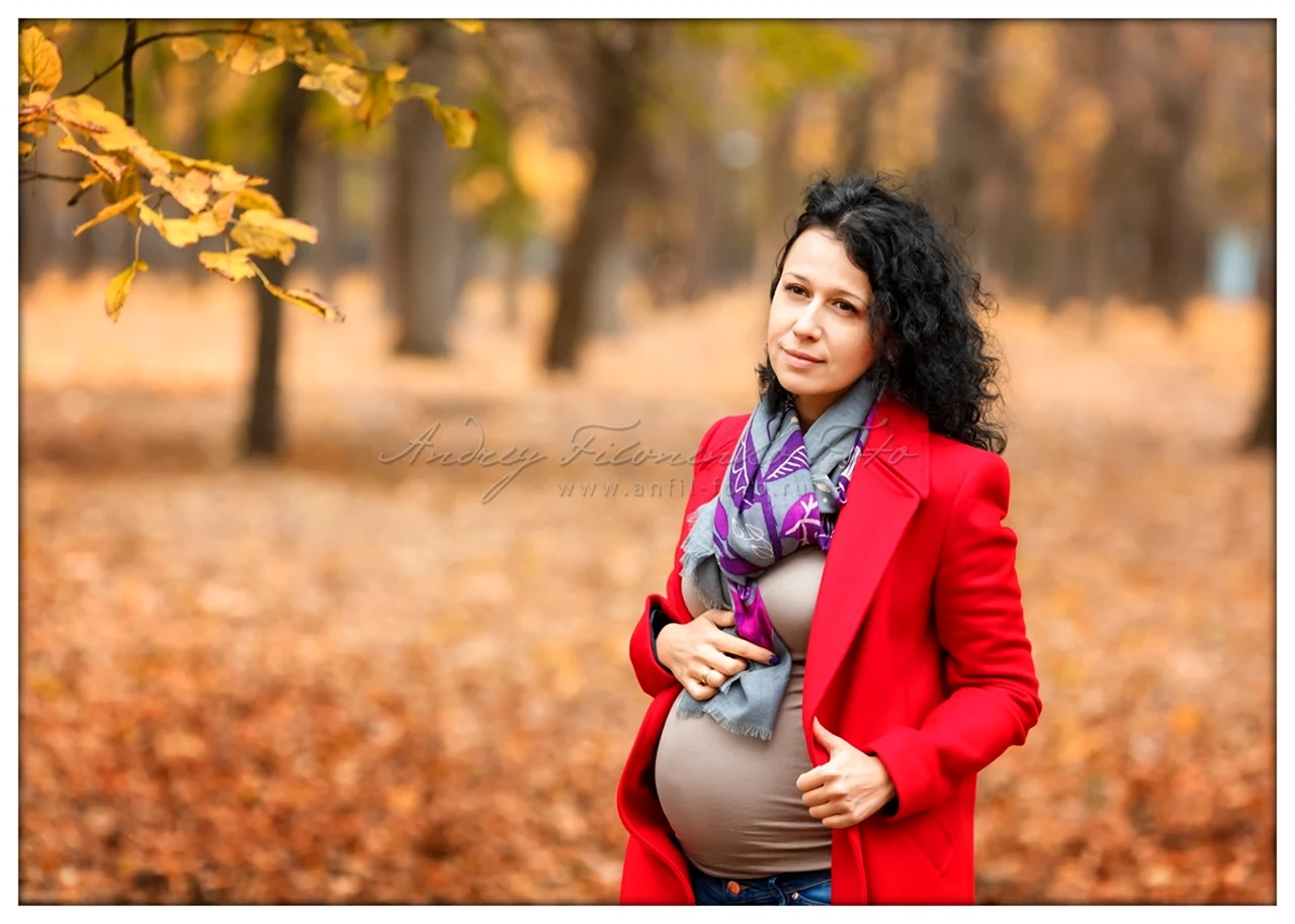 Осенняя беременная фотосессия