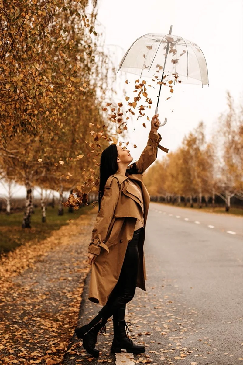 Осенняя фотосессия с зонтом