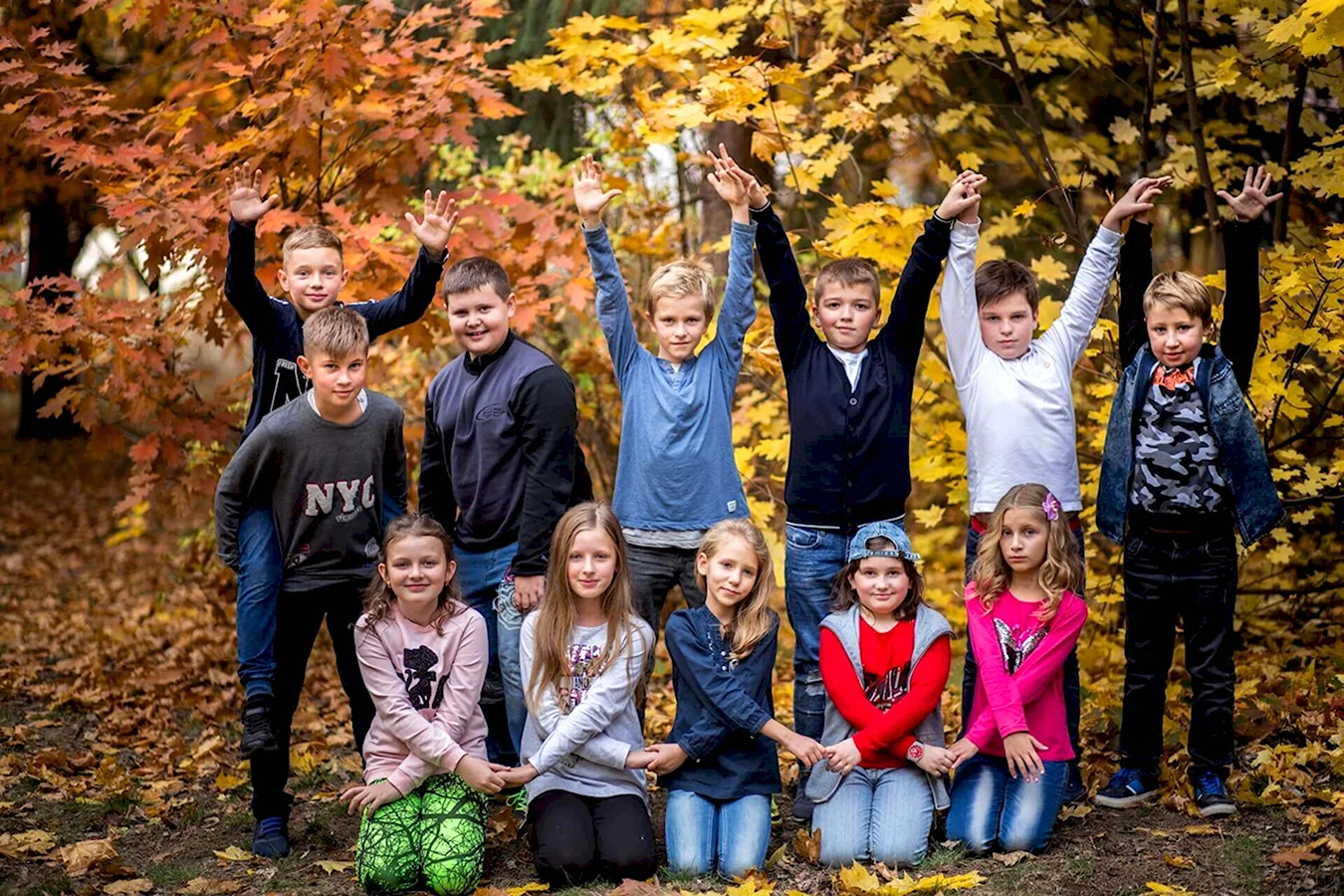Осенняя фотосессия школьников