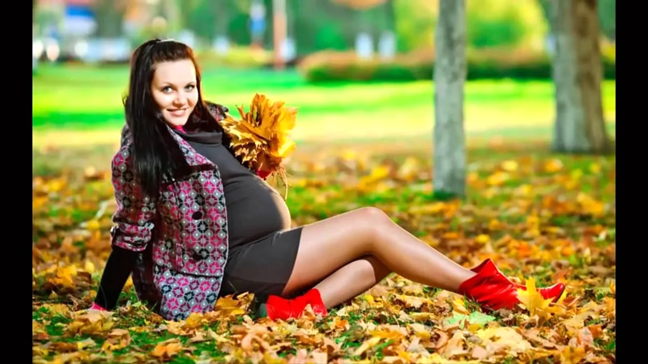 Осенняя фотосессия в парке беременная