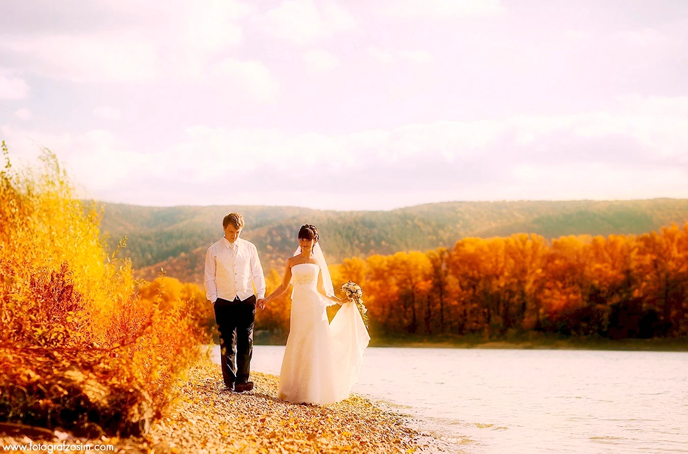 Осенняя свадьба фон