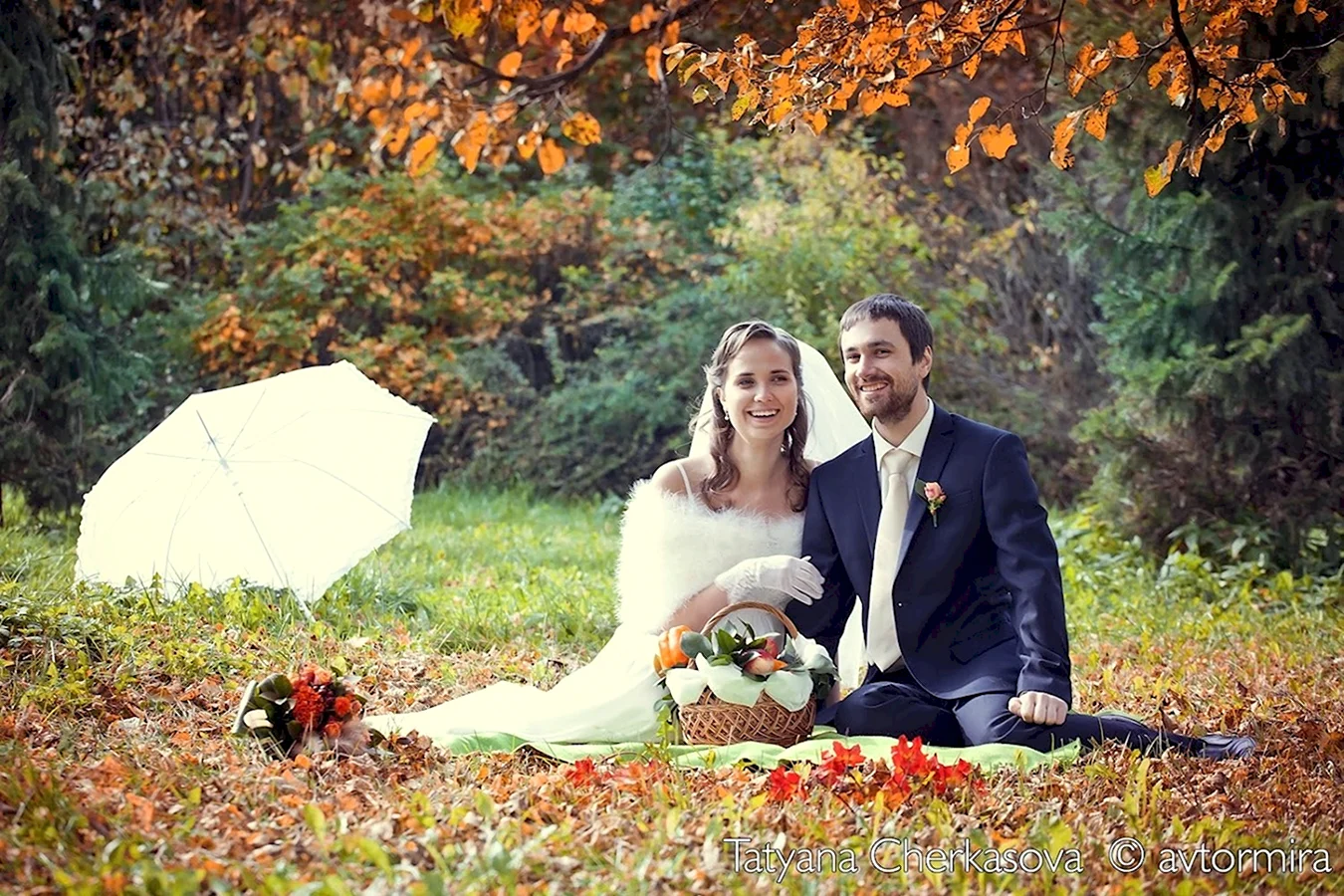 Осенняя свадьба фотосессия