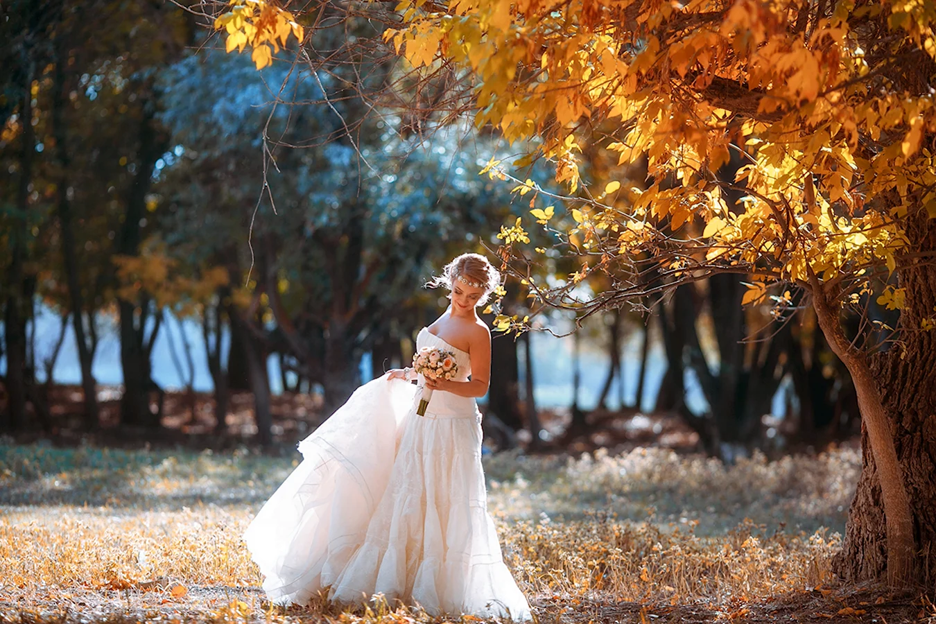 Осенняя Свадебная фотосессия невеста
