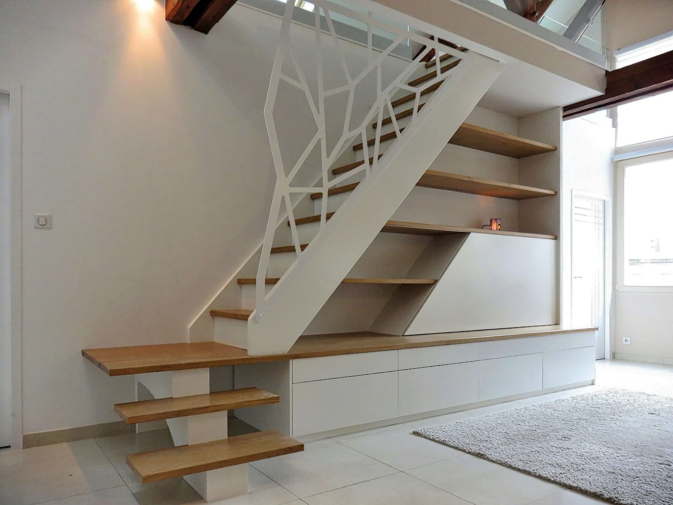 Откатная лестница для антресольного этажа