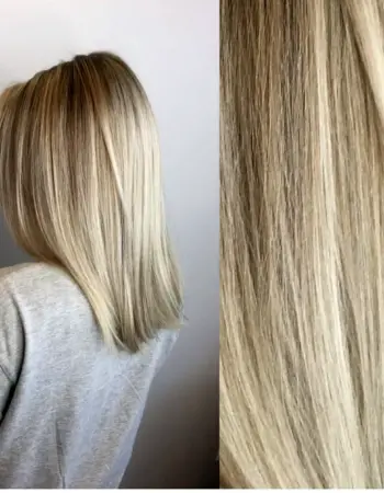 Оттенки блонда на прямые средние волосы
