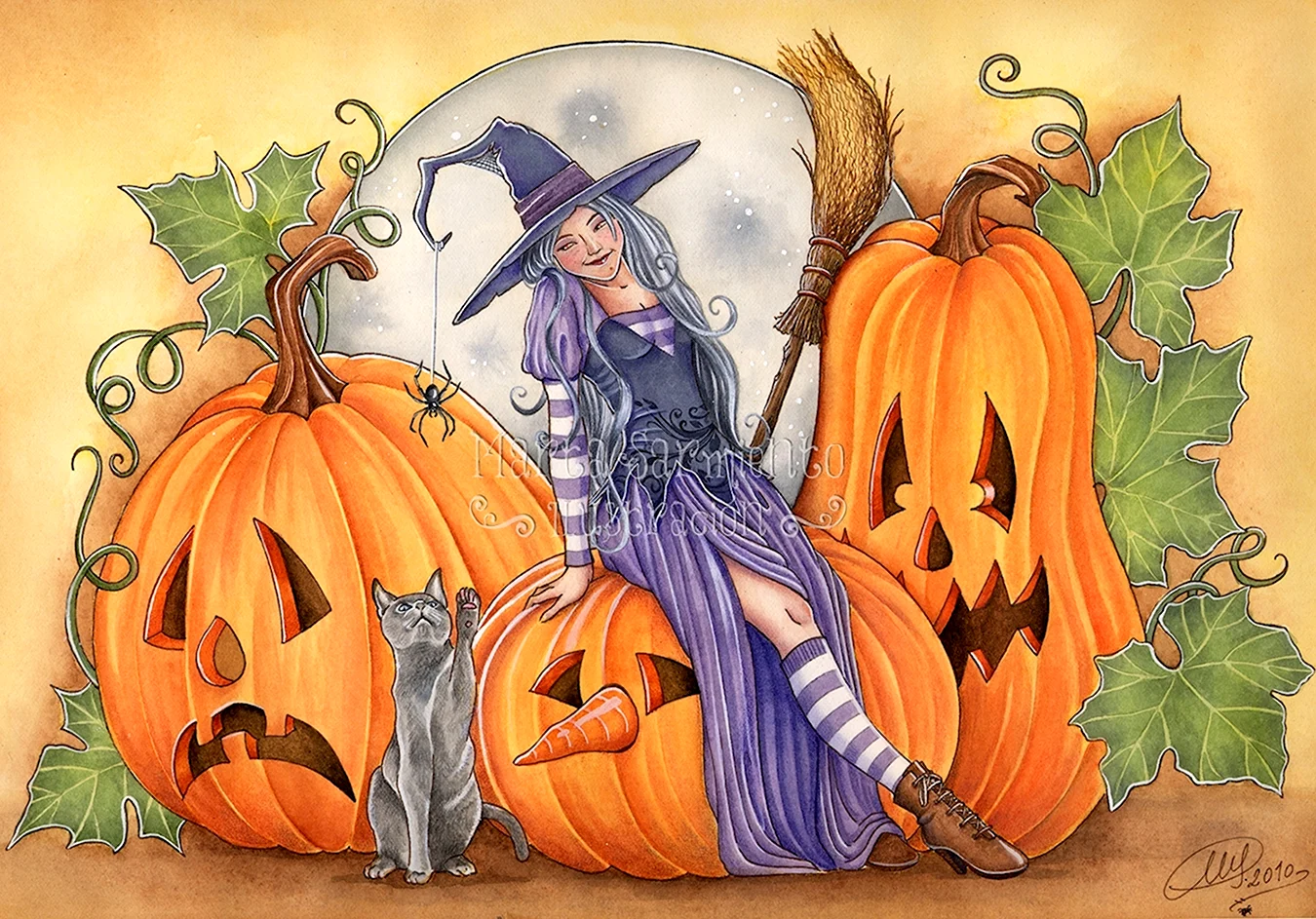Паттерн Хэллоуин ведьма