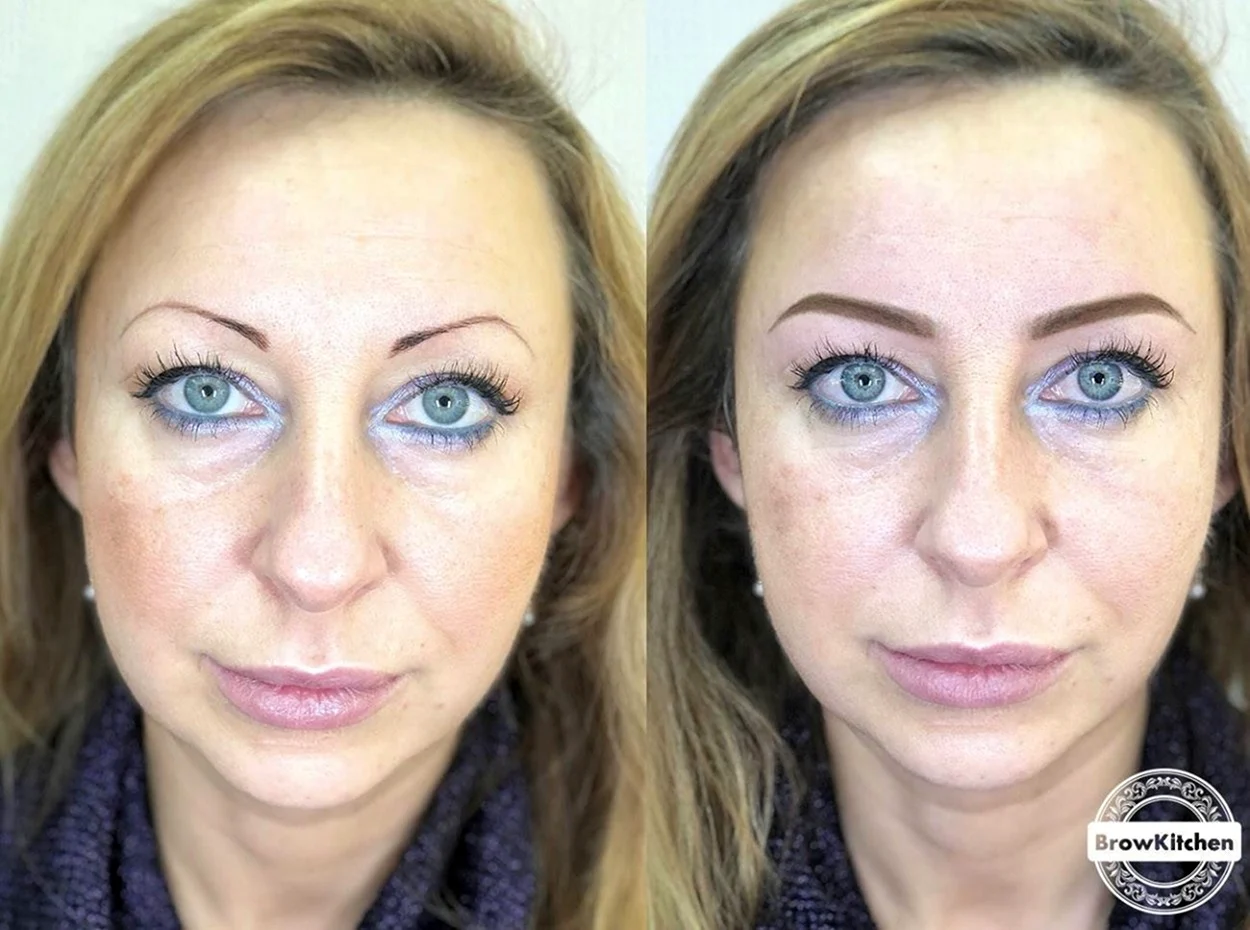 Перманентный макияж глаз до и после