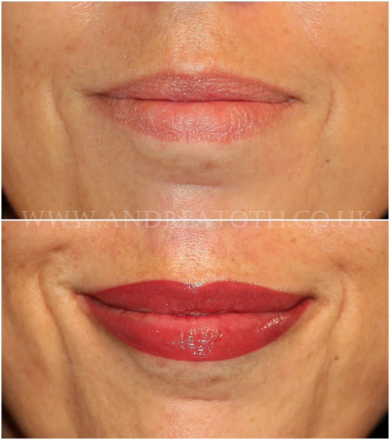 Перманентный макияж губ до и после