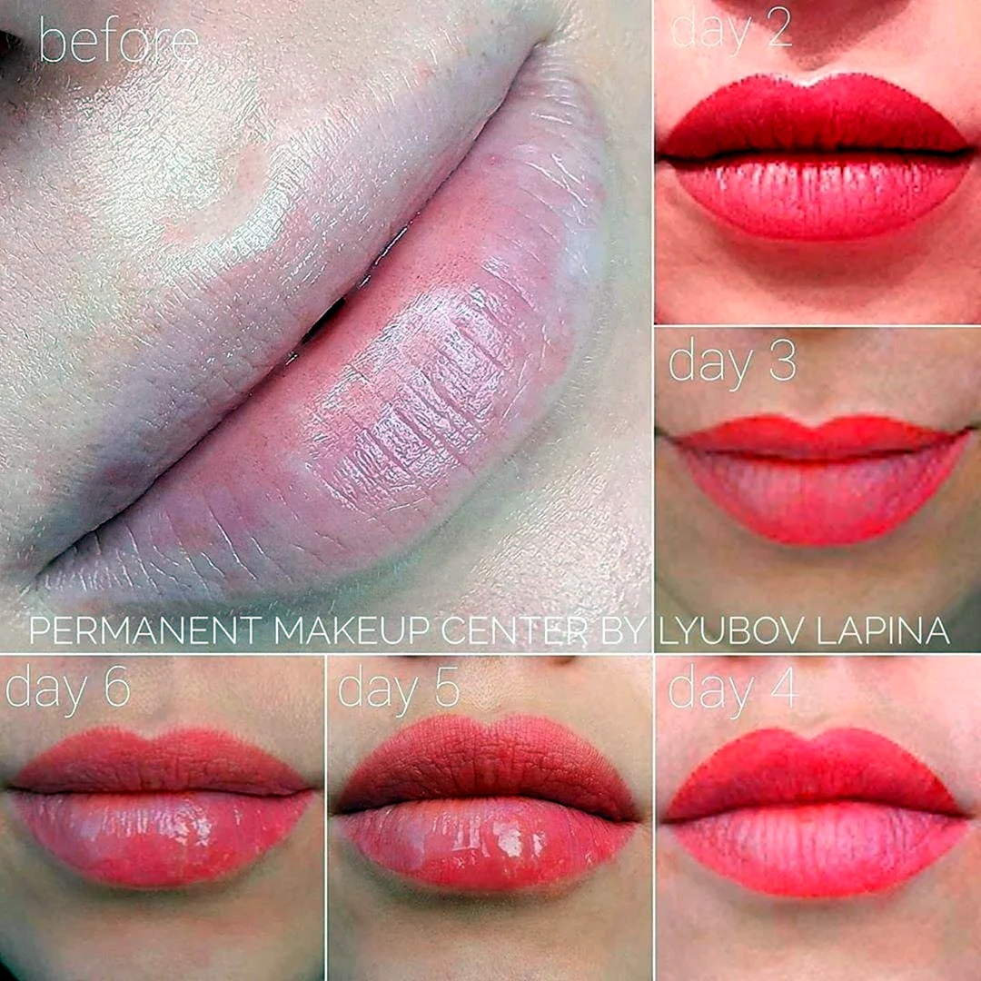 Перманентный макияж губ эффект помады