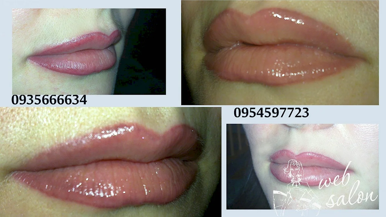 Перманентный макияж губ Карамельный цвет