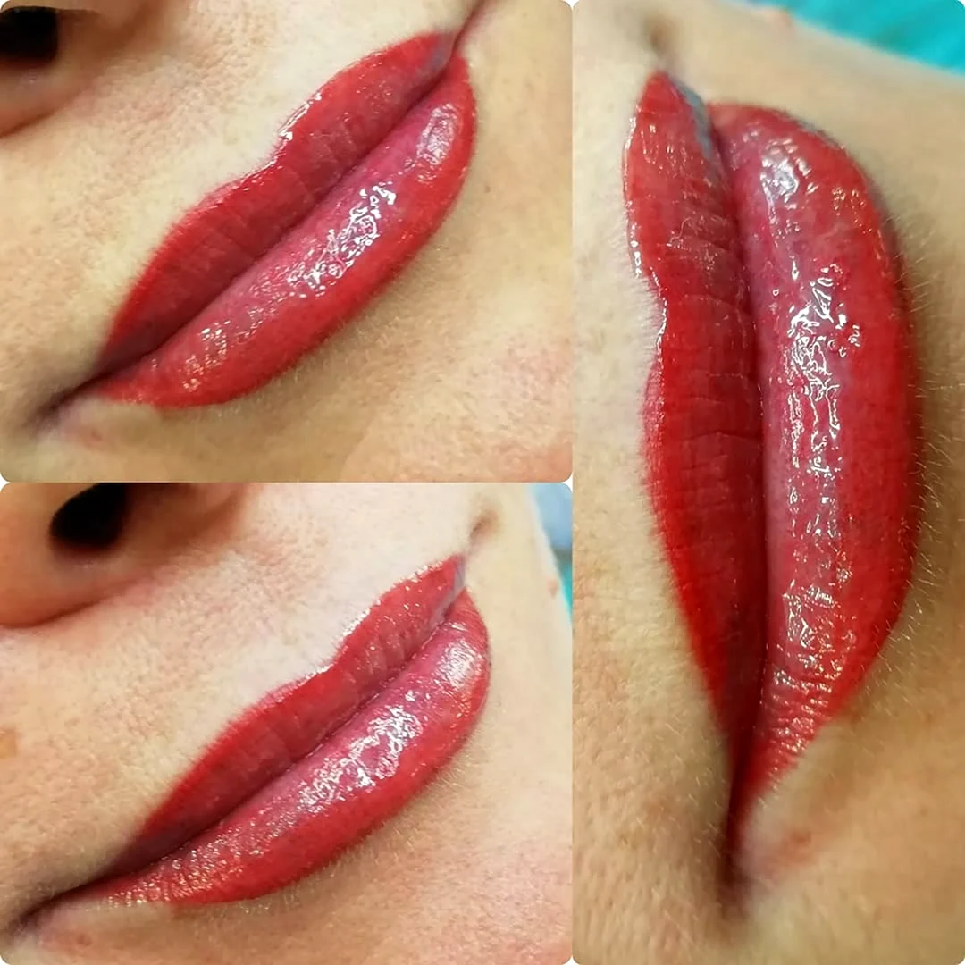 Перманентный макияж губ клубника