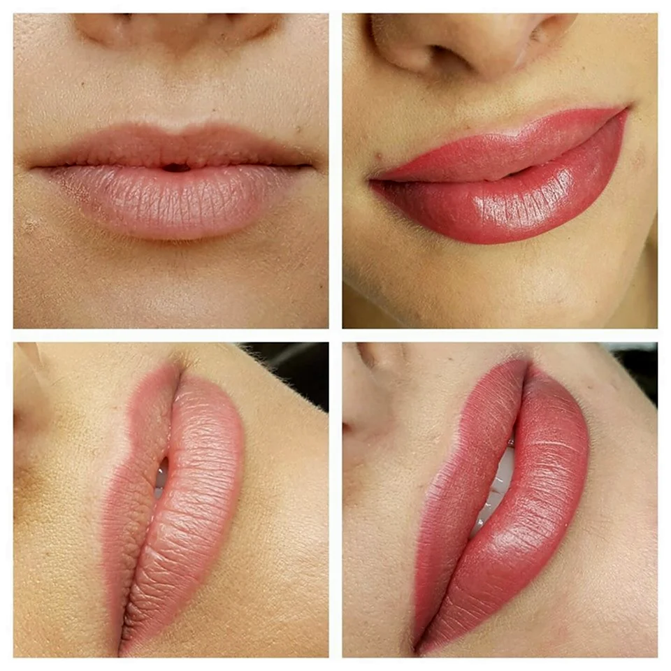 Перманентный макияж губ нюдовый эффект