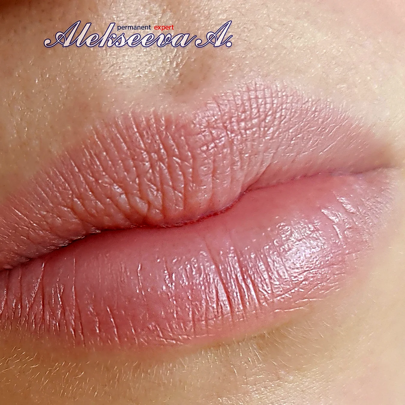 Перманентный макияж губ нюдовый оттенок