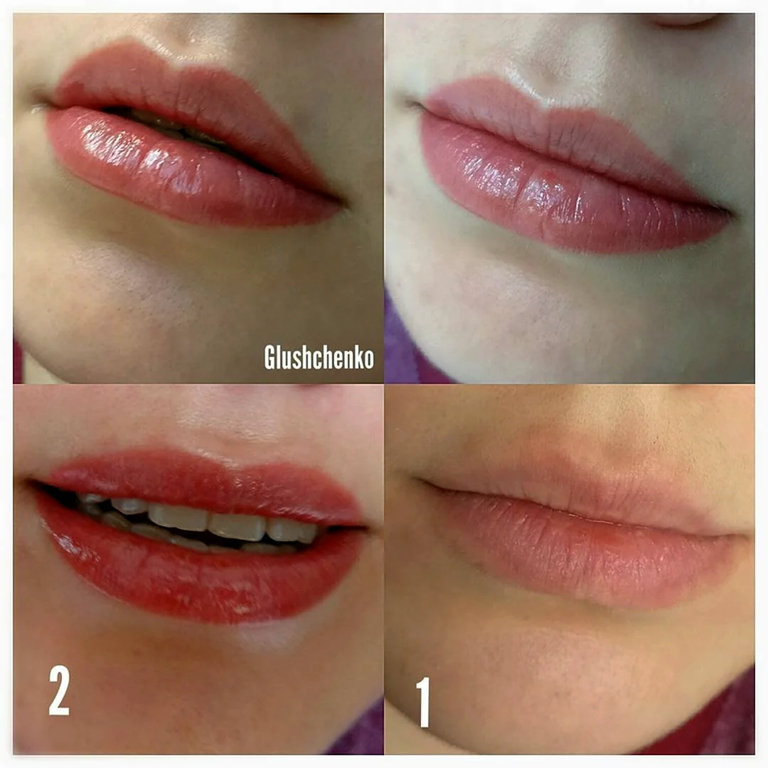 Перманентный макияж губ после заживления