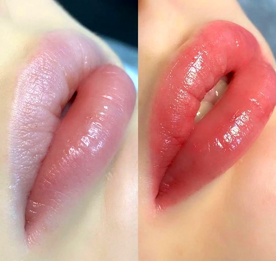 Перманентный макияж губ цвета