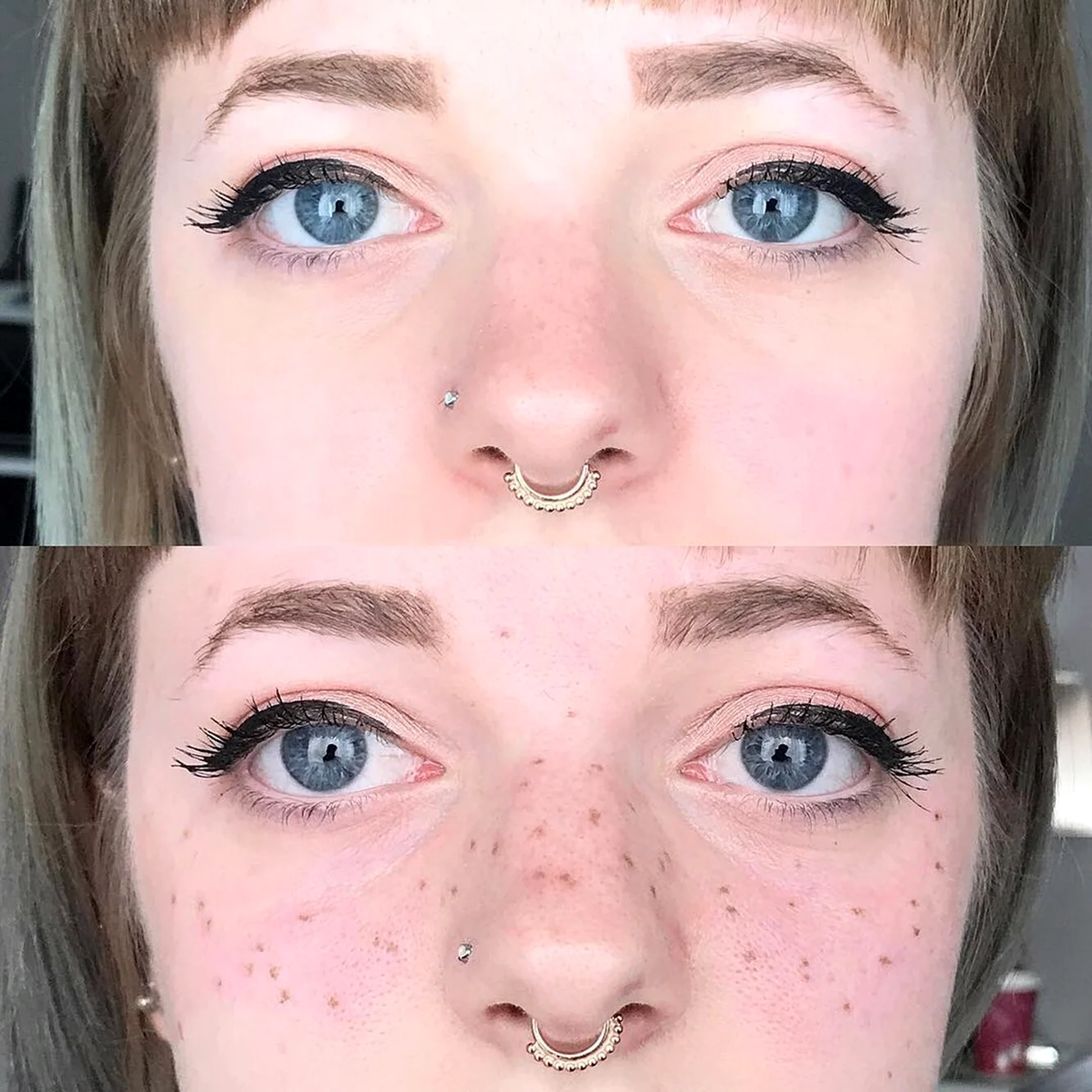 Перманентный макияж веснушки до и после