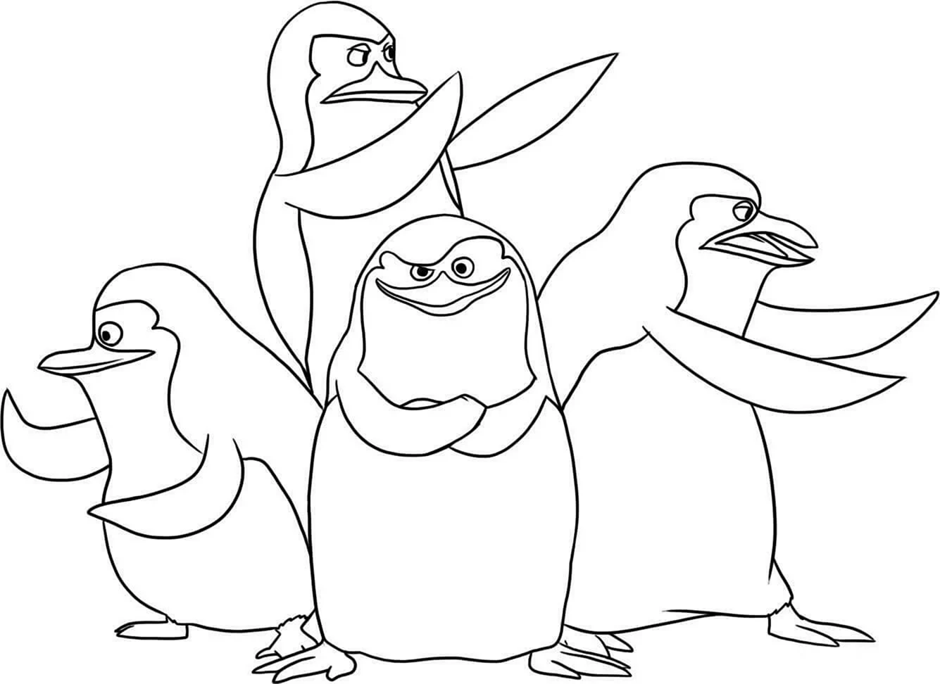 Пингвины из Мадагаскара разукрашка