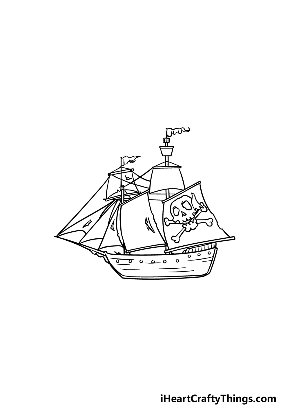 Пиратский корабль рисунок