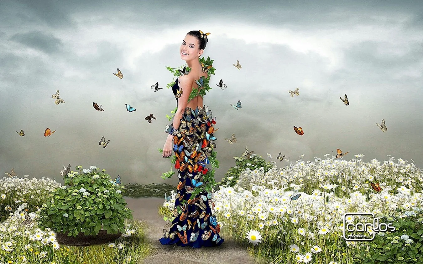 Платье из бабочек