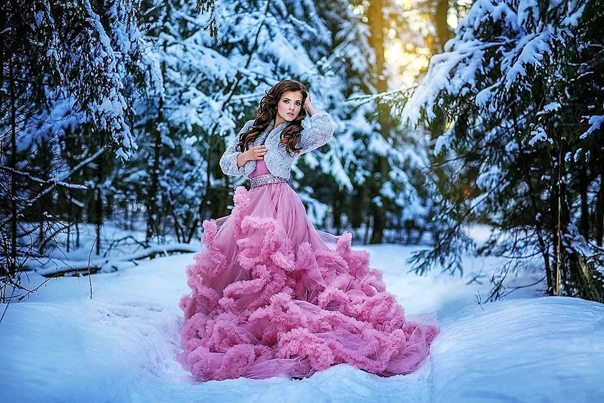 Платье зимой