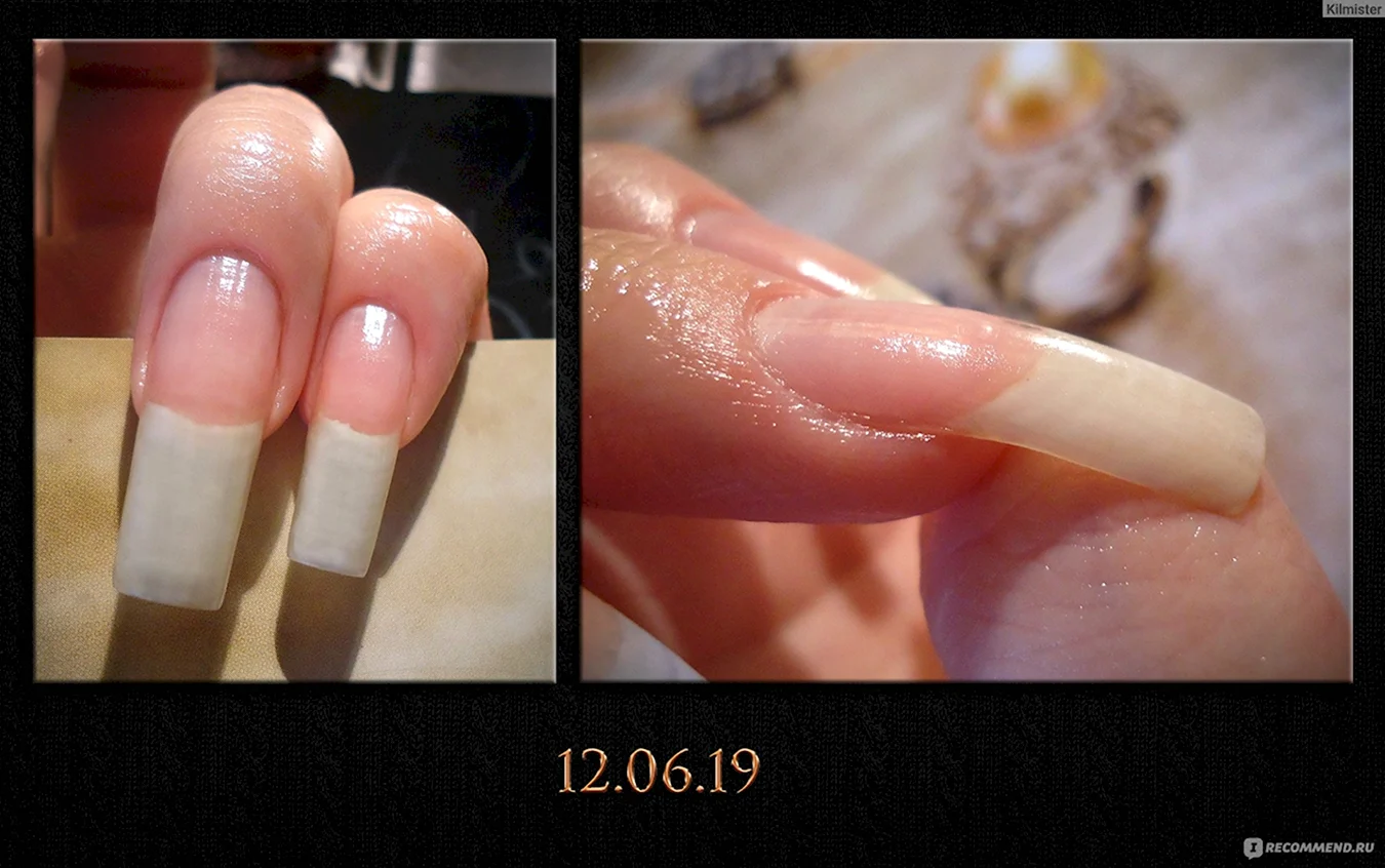 Полировка ногтей до и после