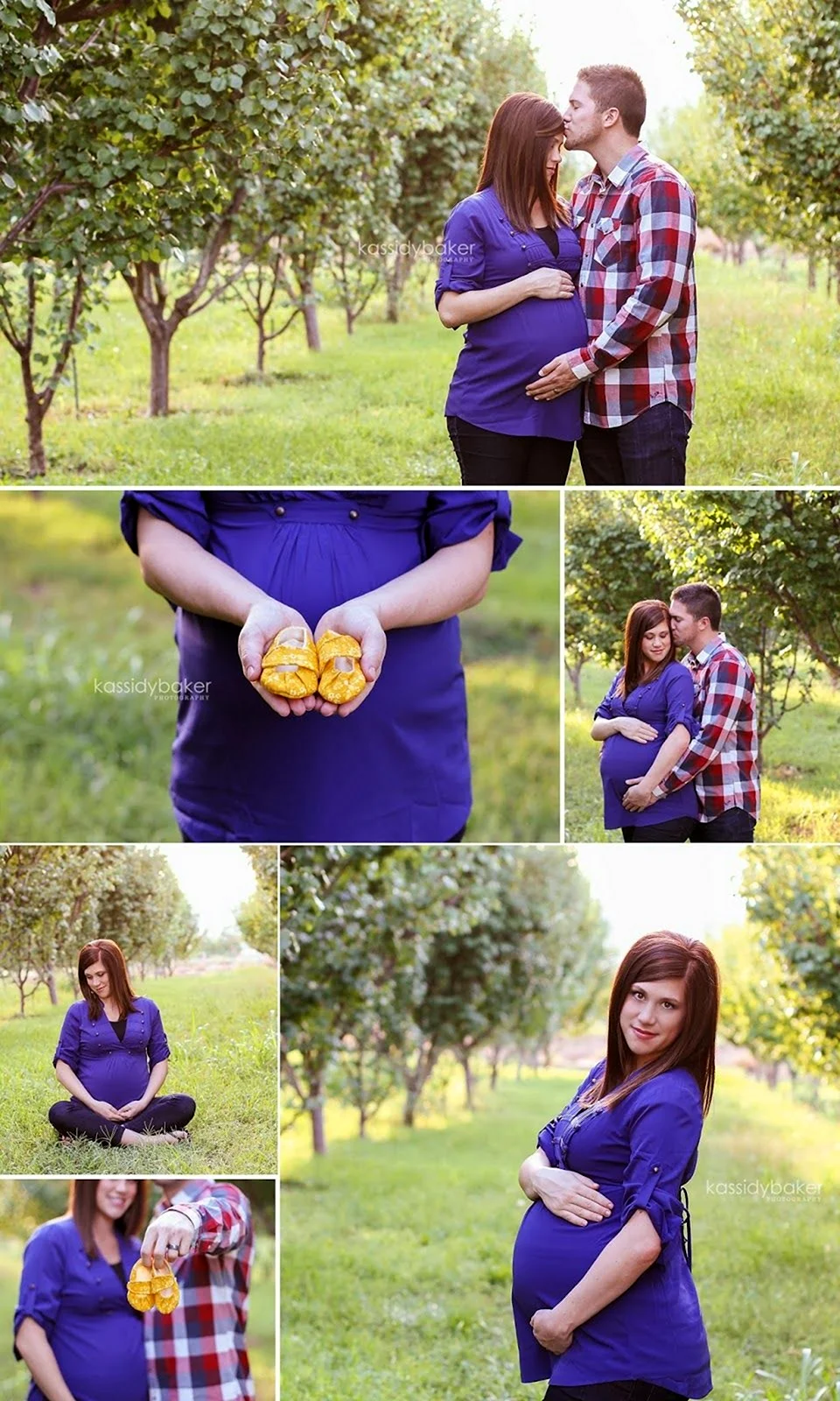 Позирование для фотосессии беременной пары