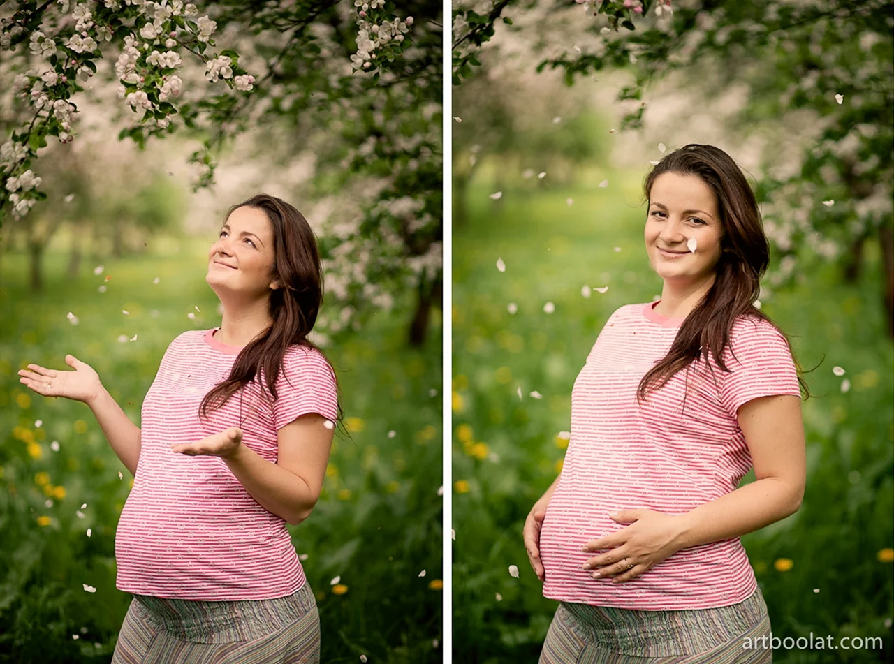 Позы для фотосессии беременной на природе