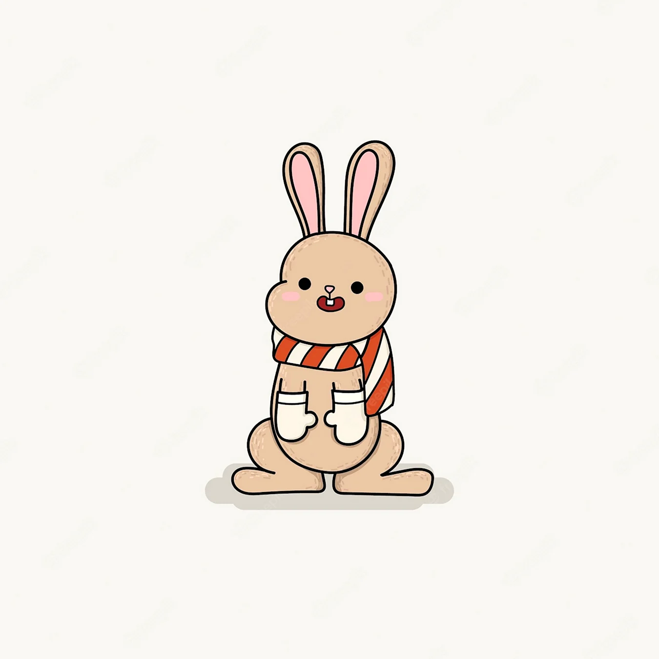 Радостный рисованный кролик