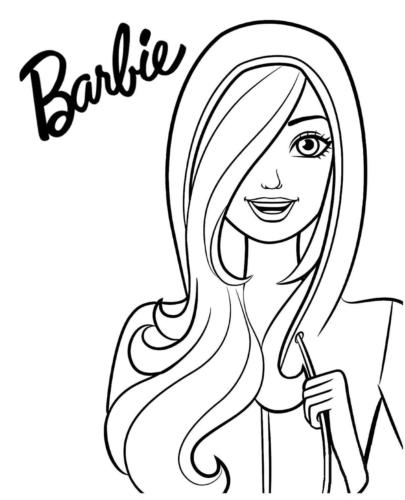 Раскраска Барби портрет