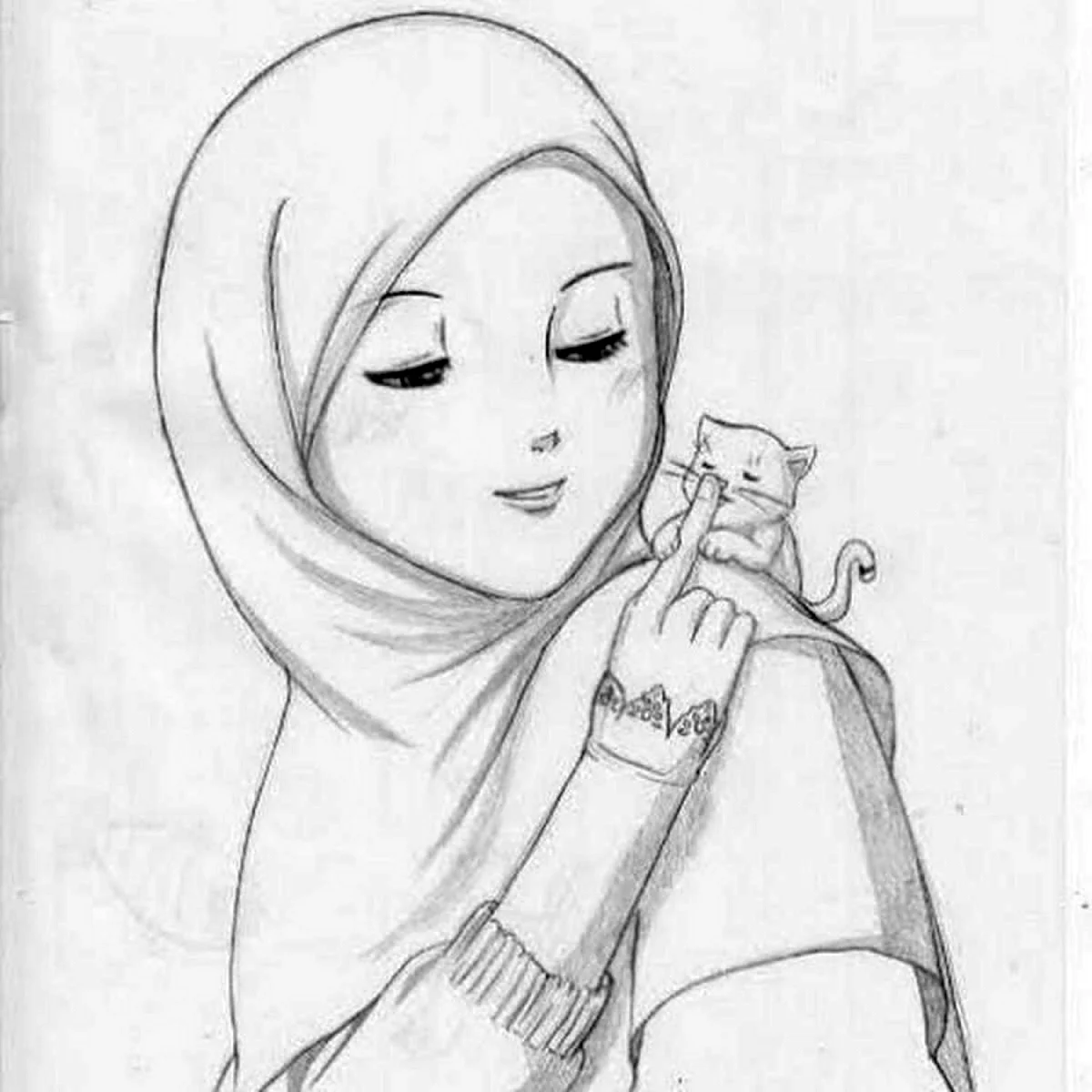 Раскраска девушка в хиджабе