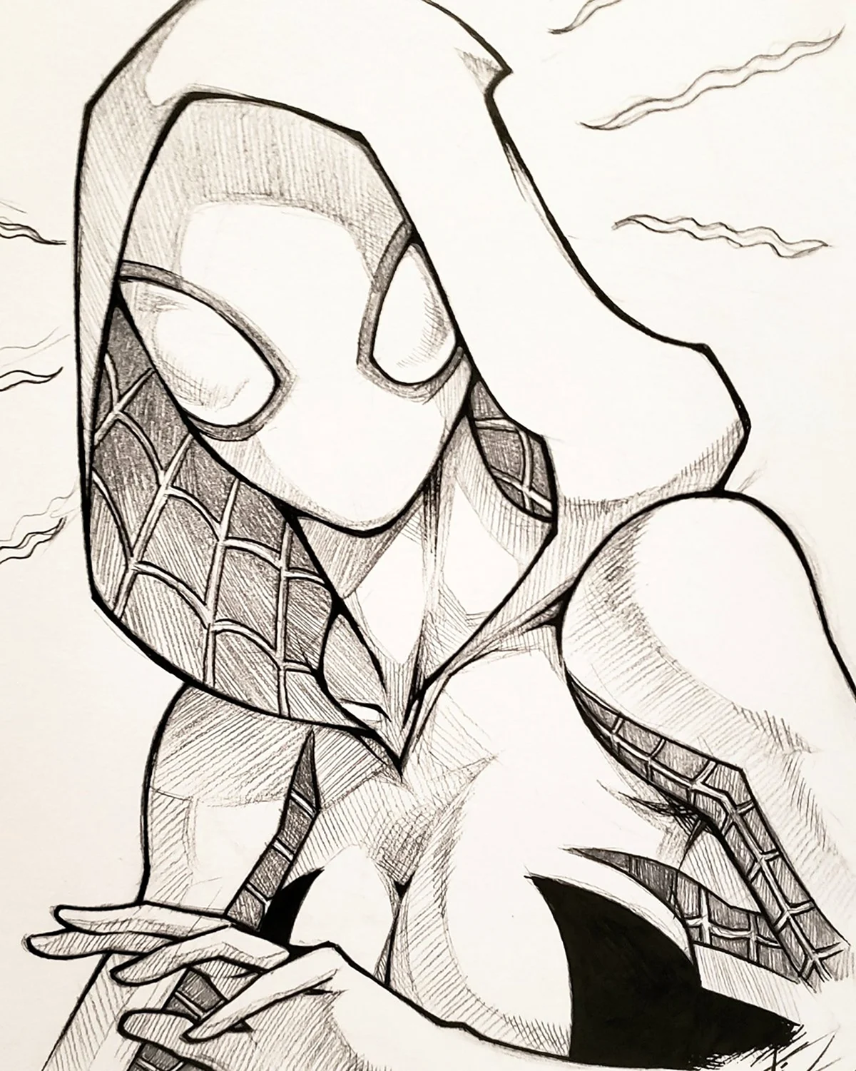 Раскраска Гвен паук и человек паук