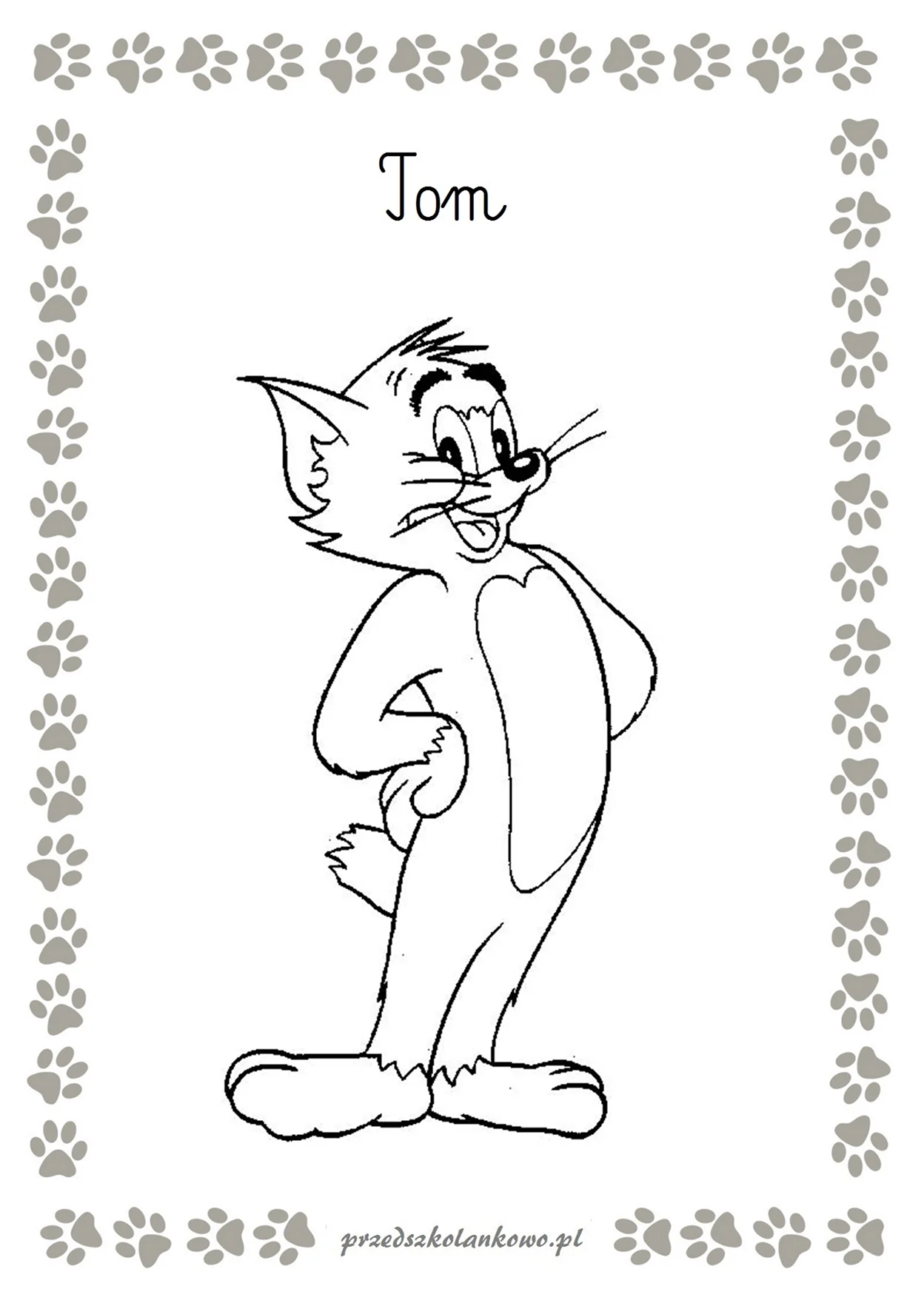 Раскраска кот том и Джерри