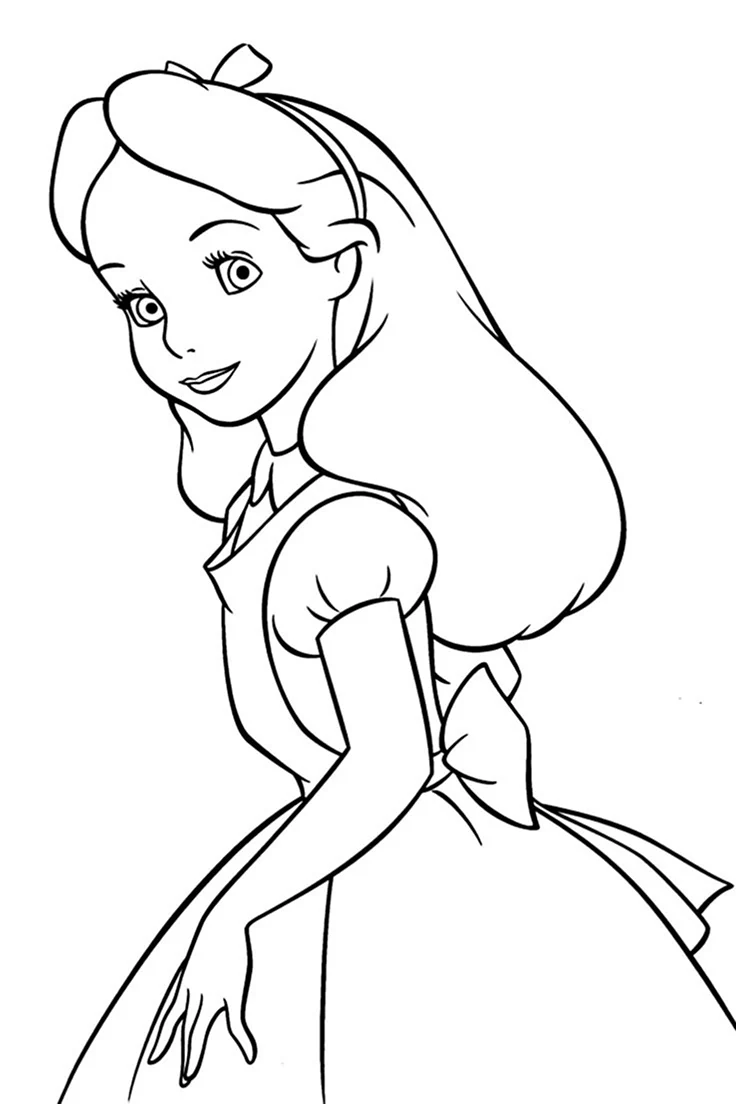 Раскраска принцессы Диснея Алиса