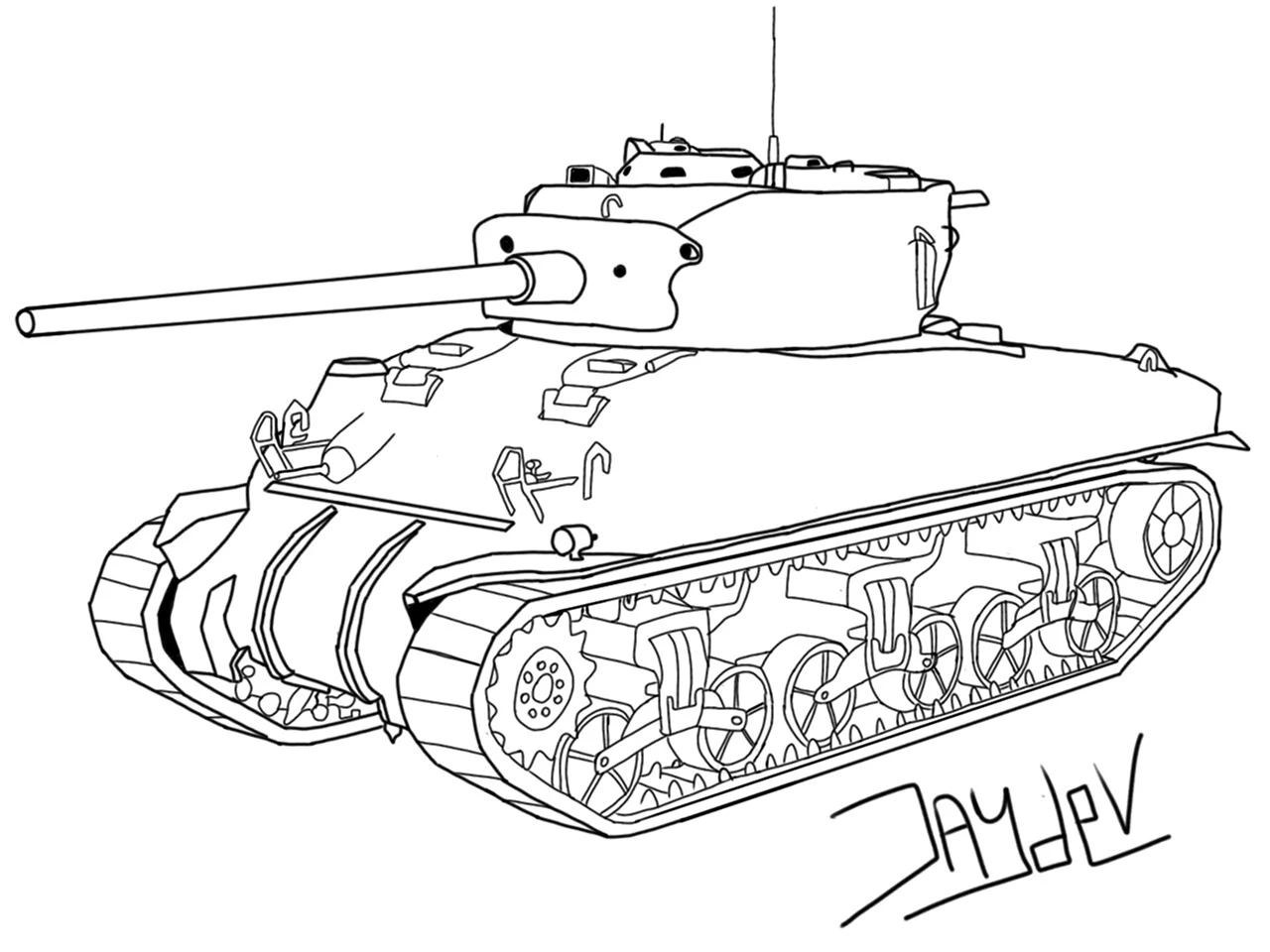 Раскраски танк Шерман