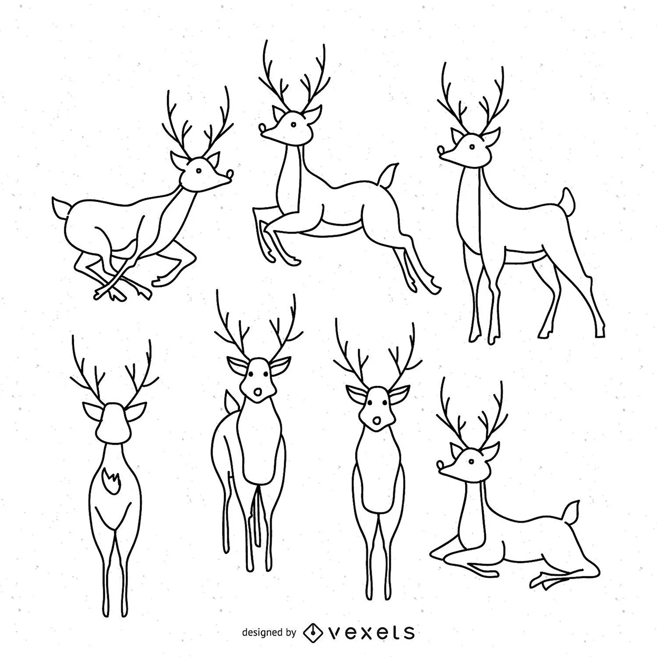 Reindeer много картинок на листе