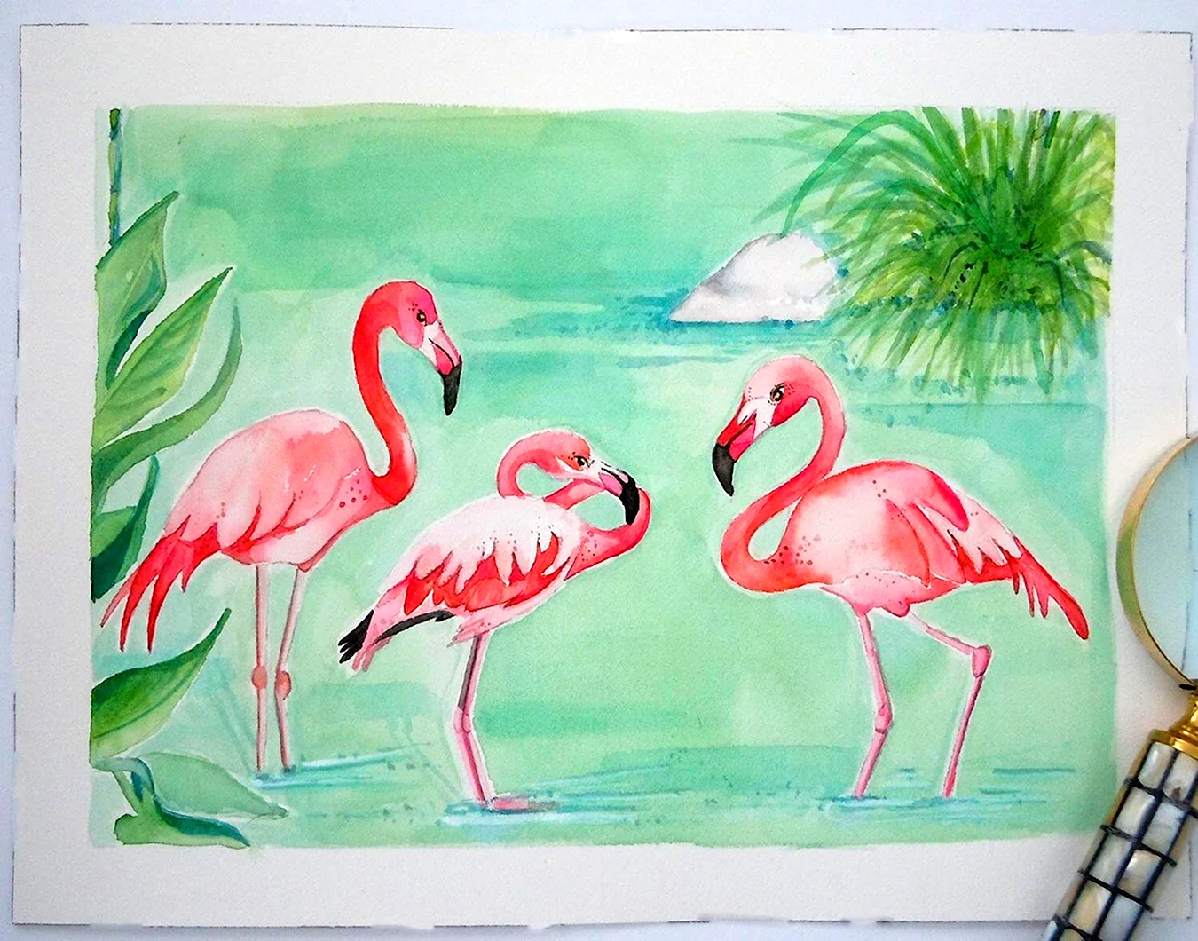 Рисование с детьми Фламинго