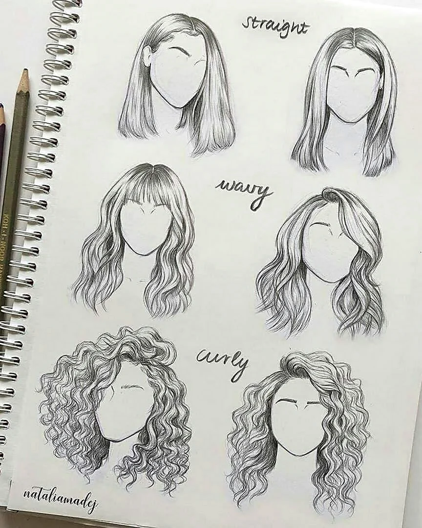 Рисунки для срисовки волосы