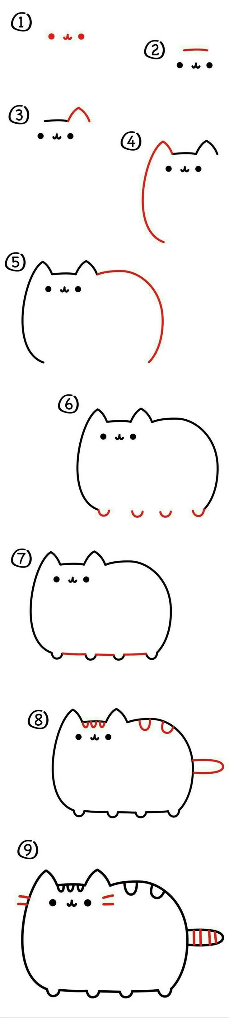 Рисунок карандашом для срисовки легкие милые котики